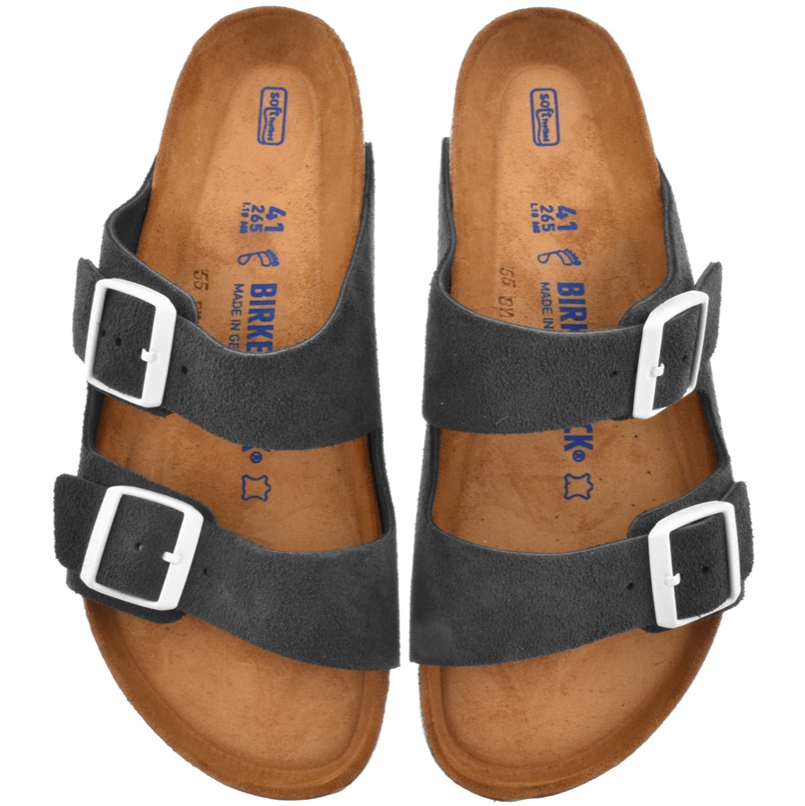 Birkenstock Arizona Suede Sandals Grey Mainline Menswear